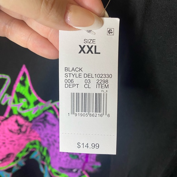 Black Def Leppard Crop Tee with Neon Colors - NWT - SIZE XXL - Picture 6 of 6